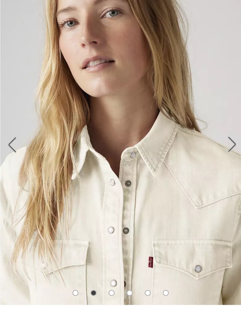 Levi's Ecru Denim  Button-Up Western Shirt NWT SIZE SMALL - Picture 2 of 14